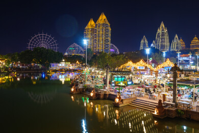 云南西双版纳告庄西双景夜景