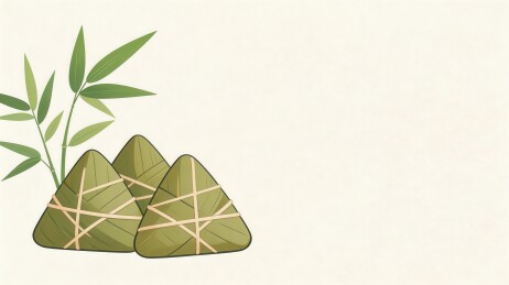 竹叶包裹的粽子静物插画