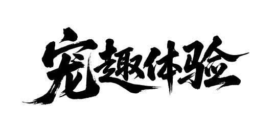 宠趣体验矢量书法手写毛笔字