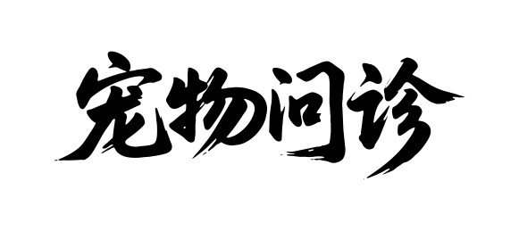 宠物问诊矢量书法手写毛笔字