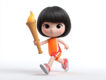 火炬女孩奔跑