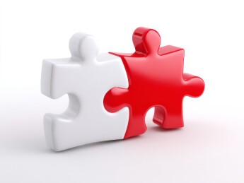 红白拼图块组合