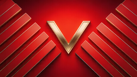 金色立体V字科技感