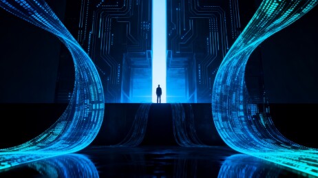 科技神秘门户中的孤影探索