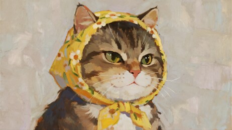 梵高风格小猫