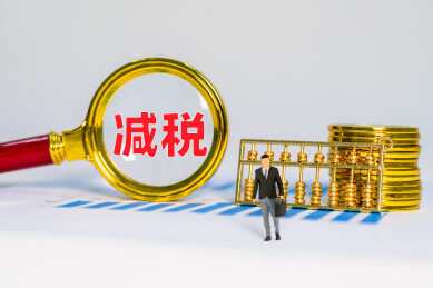 金币金算盘和放大镜下减税两字