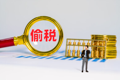 金币金算盘和放大镜下偷税