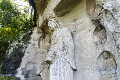 四川安岳石刻茗山寺文殊菩萨造像