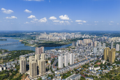 重庆市潼南区城市风光航拍