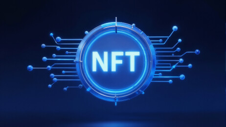 蓝色科技NFT数字资产概念图