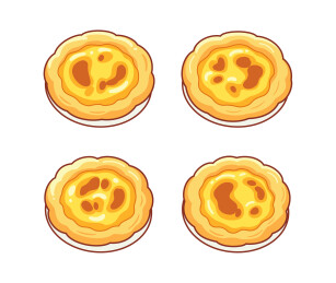 蛋挞卡通手绘插画矢量图