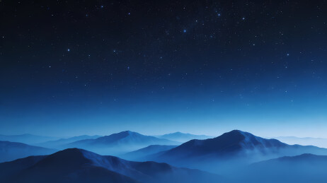 深蓝山脉星夜