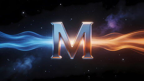 金属M字与流光星空