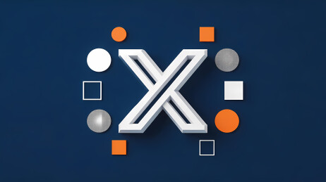 立体X字母科技风设计