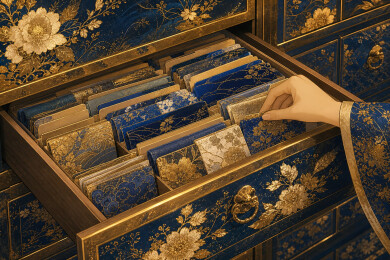 蓝金纹样抽屉