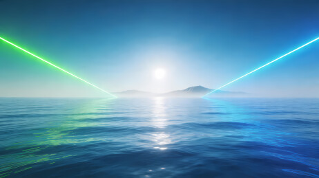 双色激光照海天