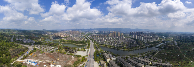 重庆市璧山区城市全景风光航拍