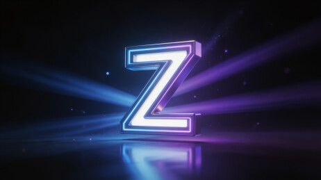 霓虹字母Z闪耀舞台光影效果