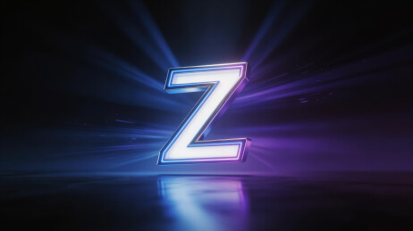 霓虹字母Z闪耀未来科技舞台背景
