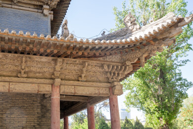 甘肃张掖大佛寺的木建筑细节