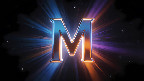 发光金属M字母