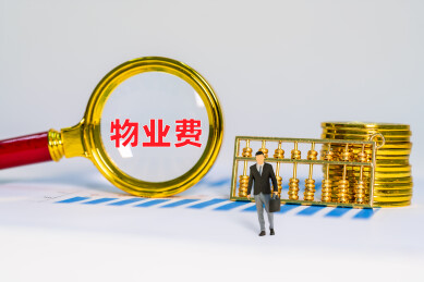 金币金算盘和放大镜下物业费三字