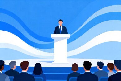 商务会议演讲场景背景