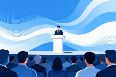 商务会议演讲场景背景