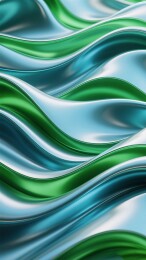 绸缎波浪翠绿水蓝