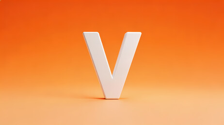 白色V字橙色渐变背景