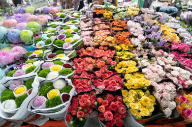 昆明斗南花卉市场摆放的鲜花