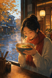秋窗热面少女