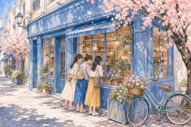蓝色花店街角漫游