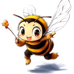 动漫风蜜蜂昆虫插画