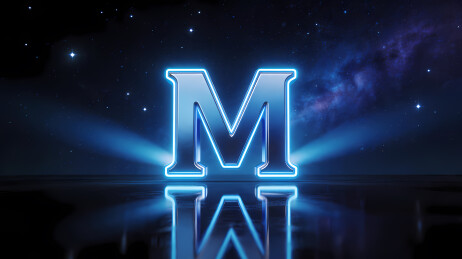 发光字母M宇宙星空背景
