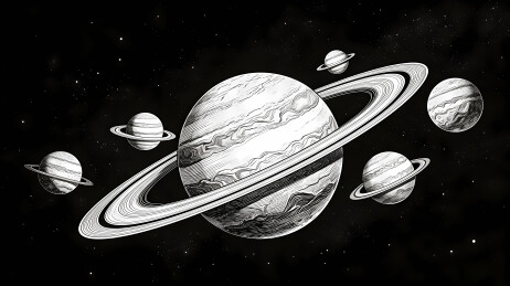 土星环与星空