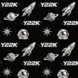 Y2K现代风金属航空元素大牌满印图案