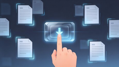 手指点击下载图标文件传输