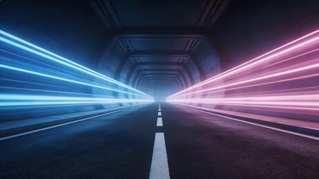 霓虹光轨隧道