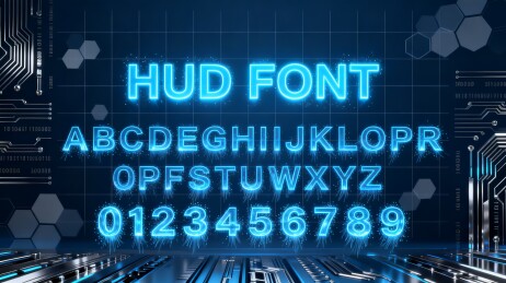 未来感数字字体展示
