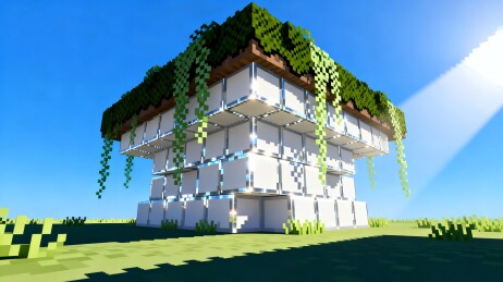 像素风格的白色建筑