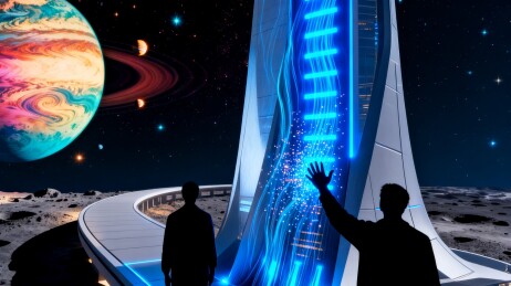 未来空间站与外星行星
