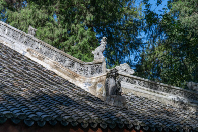 云台观古建屋顶脊饰构件