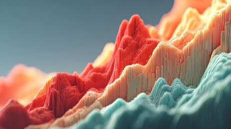 3D抽象地形图色彩渐变