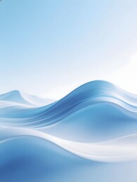 流畅的蓝色波浪形态抽象艺术背景图