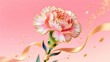 母亲节感恩母爱温馨康乃馨花开情浓