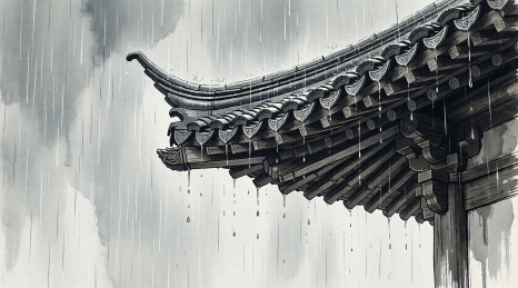 屋檐雨帘