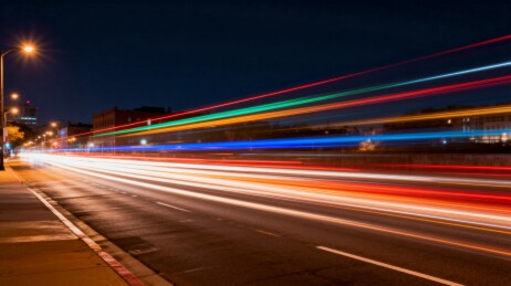 夜景公路车流光轨
