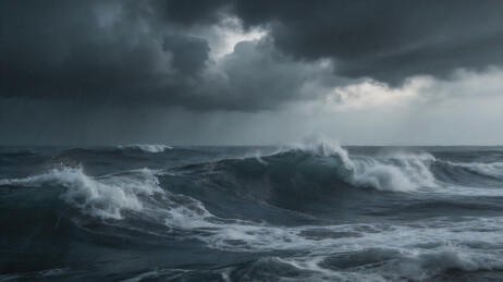 4K高清海上暴风雨巨浪场景