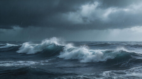 4K高清海上暴风雨巨浪场景